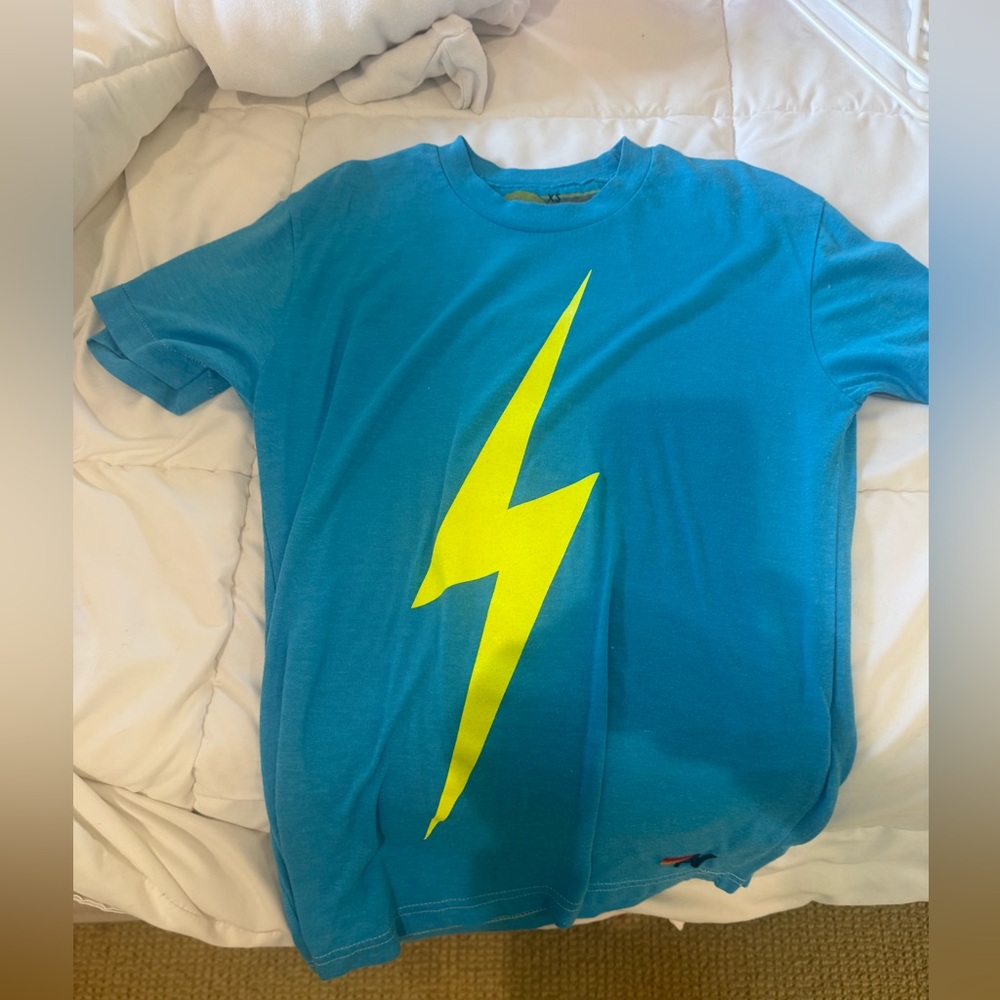 Aviator Nation Blue Tee with Yellow Lightning Bolt